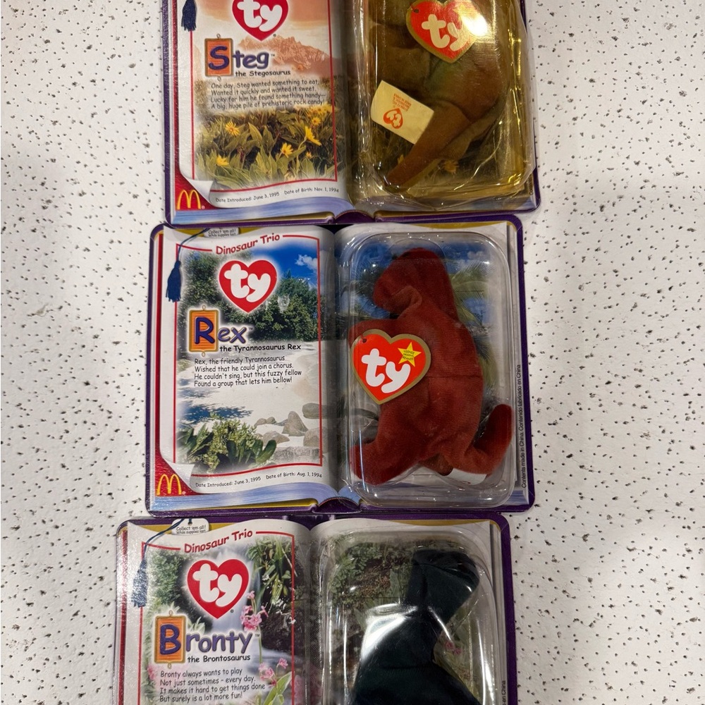 Ty teenie beanie babies 2000 McDonald’s trio of dinosaurs